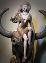 Taihang cliff Bai Guanyin ornaments ancient sunken wood beauty wood carving solid wood log root carving wood carving 611