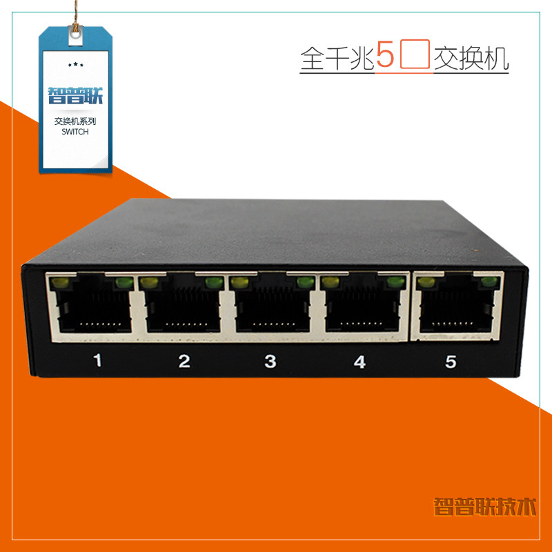 Sapien 5-mouth one thousand trillion Switch B Ethernet 1000M Set of extension cord LAN Monitoring wide pressure 12v iron shell