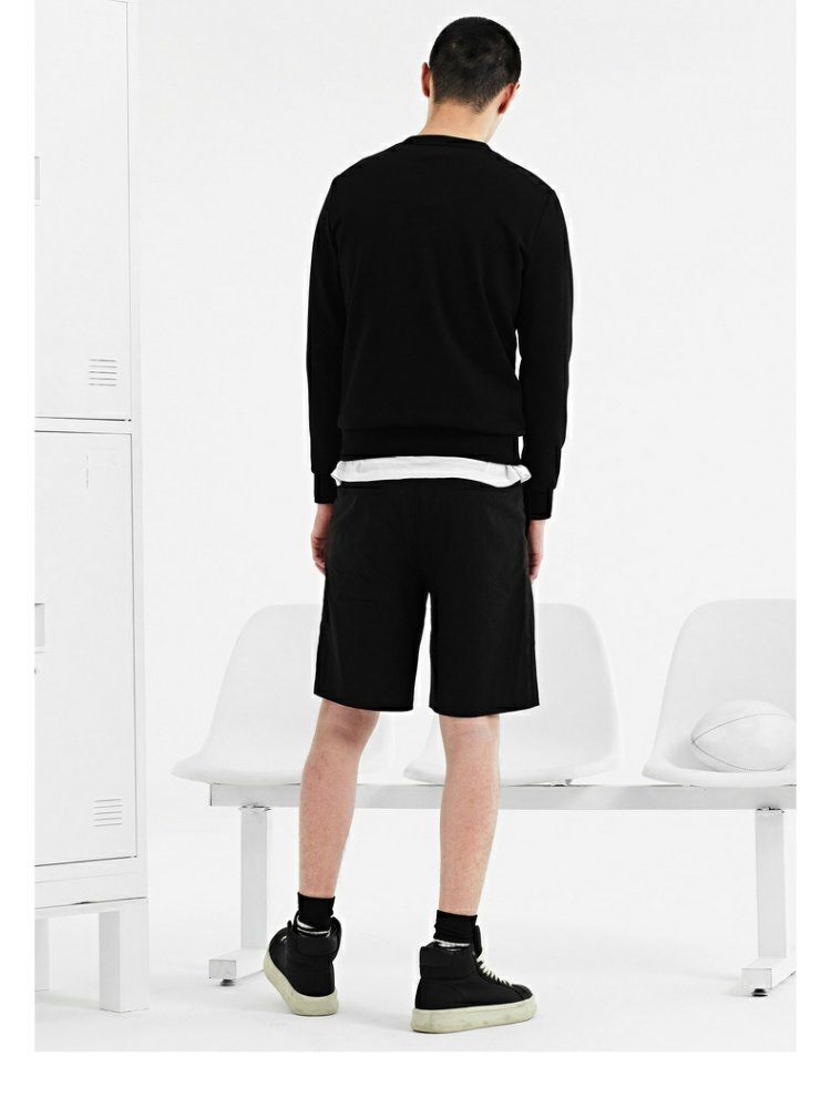 GXG áo len nam quần áo mùa thu nam tự canh thời trang khí chất thanh niên đen tròn cổ áo len áo len nam - Áo len ao hoodie