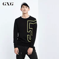 GXG nam mùa thu của nam giới thời trang giản dị phổ biến vòng cổ màu đen áo thun áo len áo len dòng # 174820761 phong cách thời trang nam