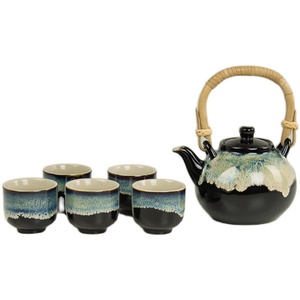 磁州窑特色窑变茶具套装提梁壶1壶5杯家用泡茶壶茶杯茶具礼品套装