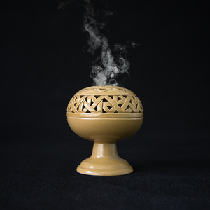 陶瓷镂空带盖仿古焚香炉茶室佛堂用香薰炉特色摆件