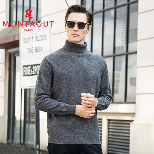 ລະດູຫນາວ Montagut ໃຫມ່ 100% cashmere ຜູ້ຊາຍ turnable turtleneck cashmere sweater versatile knitted sweater RMC215601