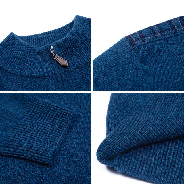 Counter ແບບດຽວກັນ Montagut thickened cashmere sweater half zipper pullover men's versatility sweater RM225702