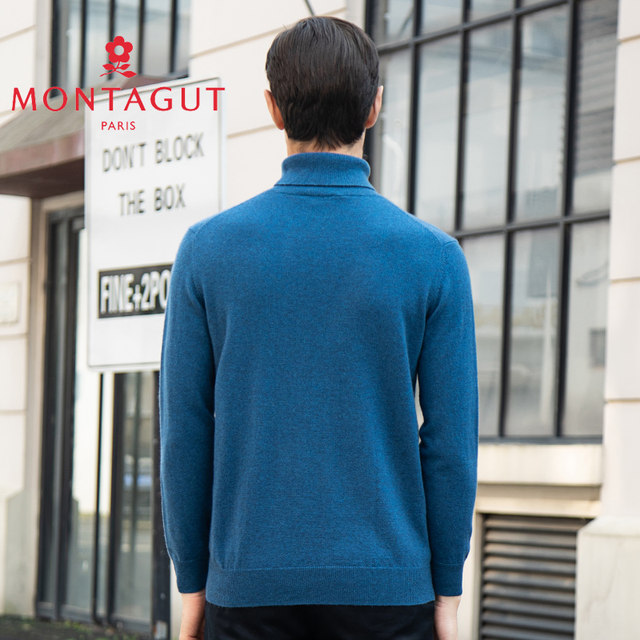 ລະດູຫນາວ Montagut ໃຫມ່ 100% cashmere ຜູ້ຊາຍ turnable turtleneck cashmere sweater versatile knitted sweater RMC215601