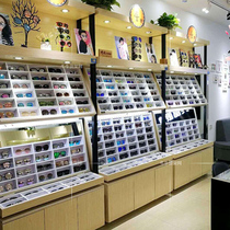 New eco-board glasses cabinet wood grain paint-free eco-board glasses counter display cabinet glasses shop Zhongdao vertical