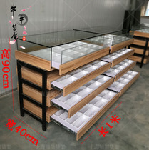 Wood grain lacquer-free glasses cabinet Mid-Island Glass glasses display cabinet mid-island counter showcase container cargo Booth