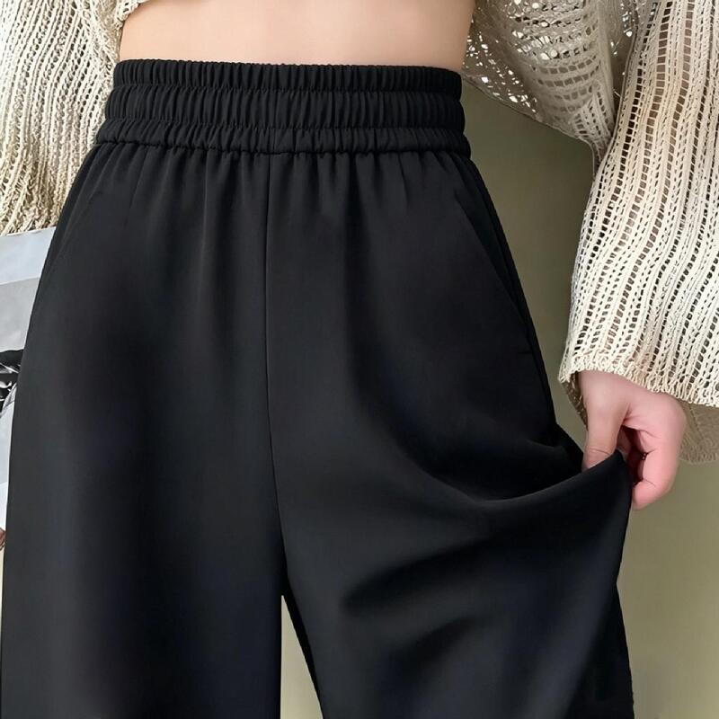 Narrow Wide-Leg Pants for Women 2026 Autumn New High-Waisted Loose Drape Straight-Leg Pants Petite Elastic Waist Casual Pants Narrow Wide-Leg Pants for Women 2026 Autumn New High-Waisted Loose Drape Straight-Leg Pants Petite Elastic Waist Casual Pants