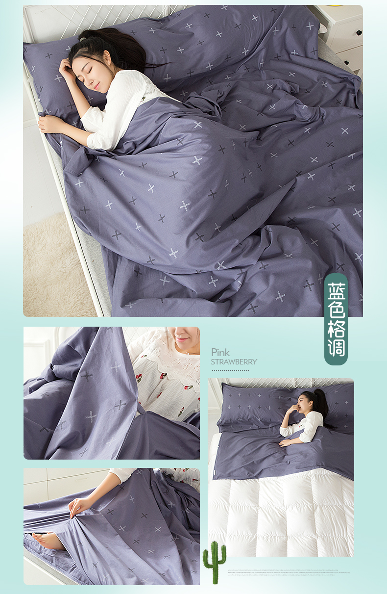 Khách sạn du lịch trên bẩn túi ngủ người lớn trong nhà khách sạn đôi quilt cover du lịch xách tay tấm chống bẩn người cotton