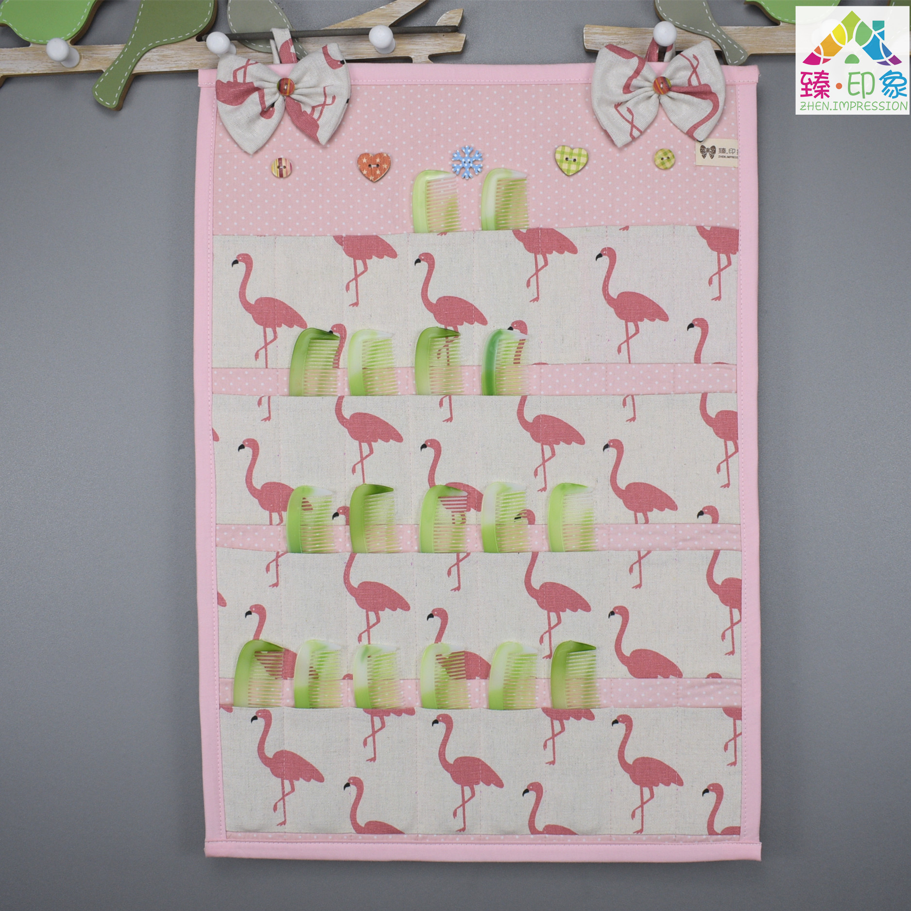 Kindergarten New Zhen Impressions Comb Bag CARD BAG LIFE RECORD BAG PURE COTTON HANDMADE CLOTH ART THICKENED CARTOON