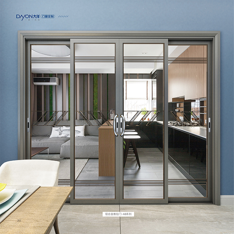 Ocean doors and Windows simple light luxury minimalist luxury craft balcony kitchen monorail hanging rail sliding door sliding door