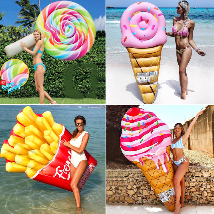 Large water inflatable lollipop floating bed ice cream Ice cream popsicle floating popsicle floating row floating board swimming ring