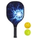 Электрический синий - два мяча за один удар - тополь девятислойный [ракетка, сертифицированная USAPA]