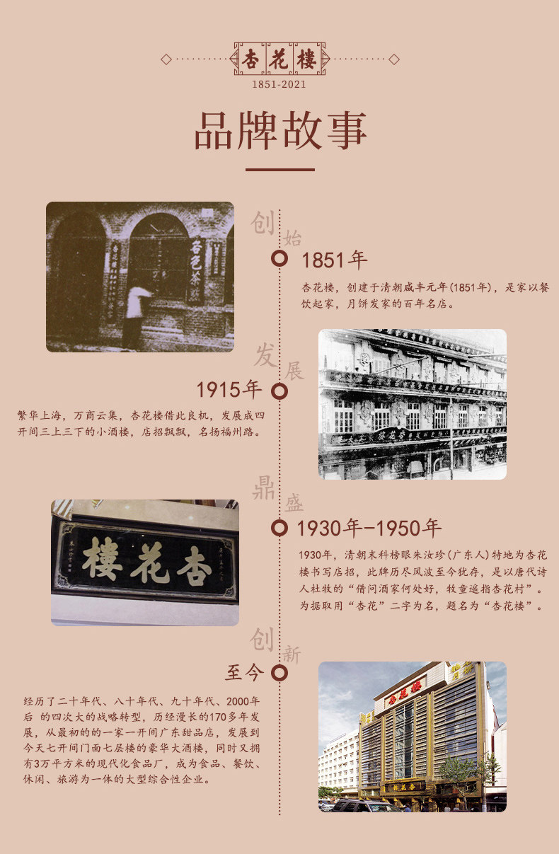 上海老字号 杏花楼 月饼礼盒 8饼6味/800g 图14