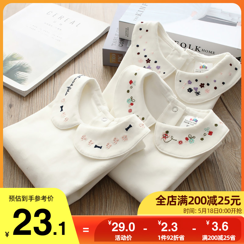 Girl's T-shirt long sleeve 2022 Spring fit new children's baby baby white undershirt polo tx-7617M