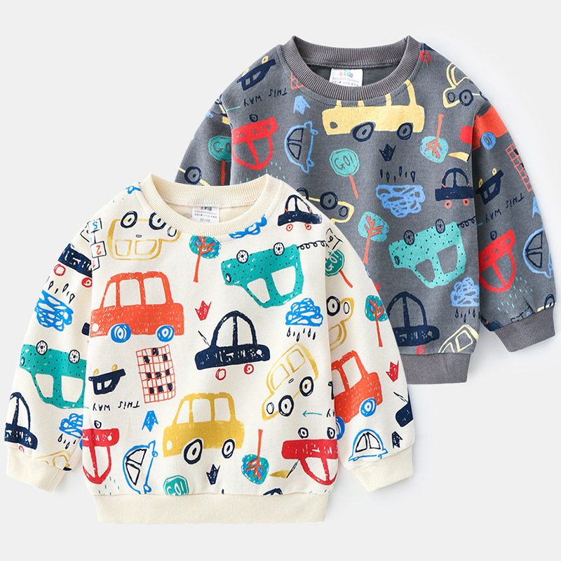 Boy's sweatshirt 2022 Spring new child clothes Children's baby Car round neckline jacket jacket jacket wt-a018