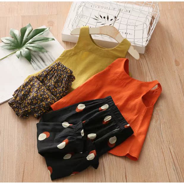 Bộ đồ bé gái mùa hè 2019 cho bé gái mới mặc quần áo trẻ em không tay vest tz-4385 - Phù hợp với trẻ em đồ sơ sinh cho bé