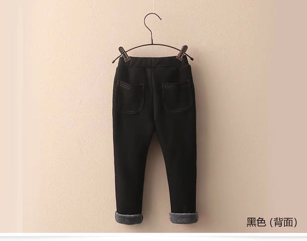 Mùa đông 2018 mới cho bé gái quần áo trẻ em trẻ em cộng với quần jean giả nhung dày quần kz-1320
