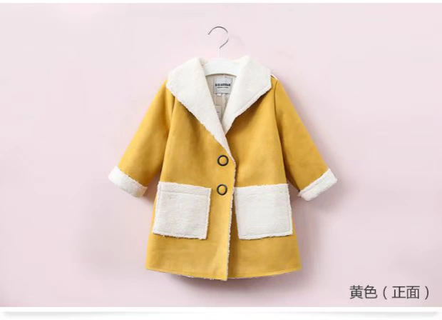 Áo khoác trẻ em mùa đông 2018 cho bé gái mới mặc áo dài cho trẻ em phần dài cộng với áo khoác nhung dày wt-8300