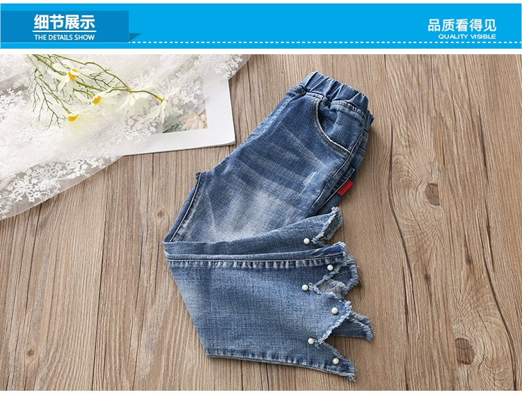 Quần jeans bé gái 2019 xuân hè phiên bản Hàn Quốc của bé gái mới quần áo trẻ em quần dài kz-a936 quần mông thú cho bé