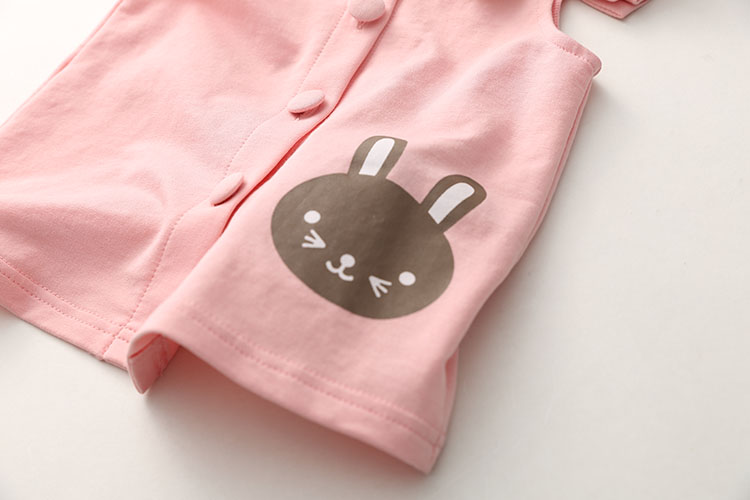 Bé bunny vest 2018 mùa thu mới trẻ em Hàn Quốc mặc cô gái mặc trẻ em bay tay áo vest wt-6161