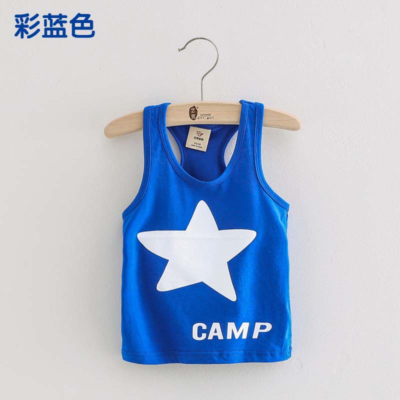 2020 mùa hè váy Hàn Quốc phiên bản kẹo màu cậu bé và cô gái childrens con bé vest không tay nam t-shirt tx-0345.