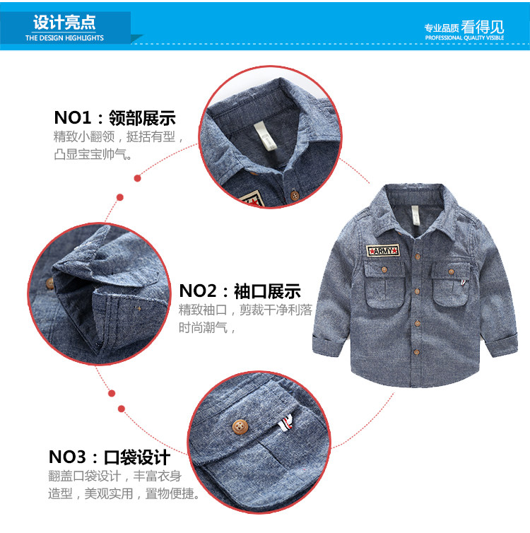 Chemise garcon à manche longue - Ref 2081915 Image 63