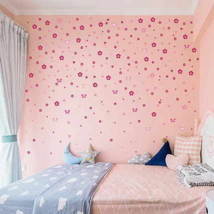 Small flowers Fresh and small Flowers Wall Stickler to decorate bedroom wall stickers Creative sweet field Romantic Wall Stickler
