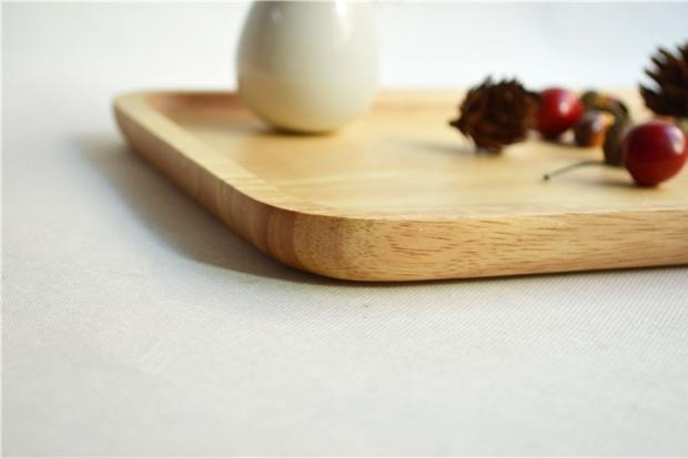 Dây chuyền hình chữ nhật gỗ rắn kích thước số tấm trái cây vuông tinh tế Nhật Bản đĩa gỗ khay gỗ zakka tấm gỗ khay ấm chén bằng gỗ