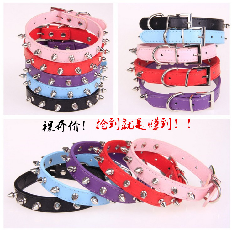 Dog collar Teddy Golden Hair Large and Medium Dog Showling Riveting Collapse Cat Neck Circle Pet Supplies