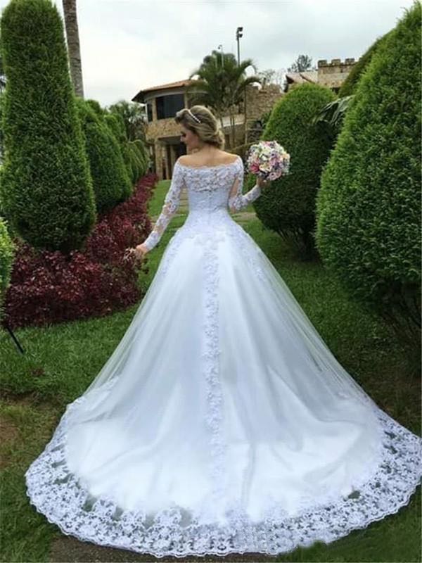Long Sleeve Lace Wedding Dress Wedding Gowns Off Shoulder Long Sleeve Lace Wedding Dress Wedding Gowns Off Shoulder