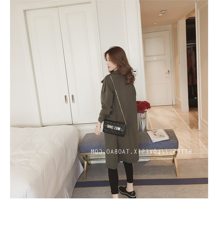 Áo gió màu đen hoang dã dài phần béo mm mùa xuân và mùa thu áo khoác nữ dày cỡ lớn là cotton mỏng quần áo lớn thủy triều áo khoác nữ kaki