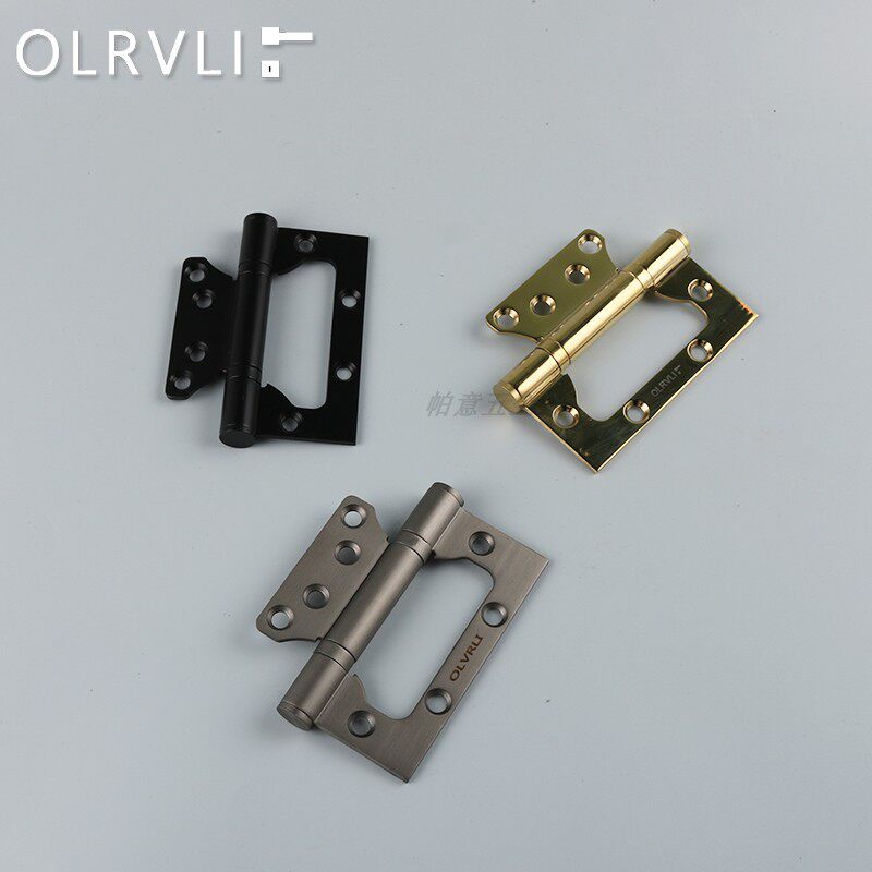 Black stainless steel bearings 4-inch primary-secondary hinge black indoor wooden door hinge loose leaf free of notching single sheet-Taobao