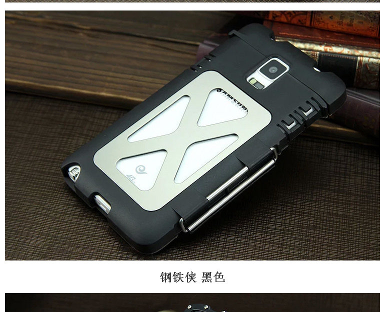 Armor King Iron Man Luxury Shockproof Stainless Steel Aluminum Metal Flip Case Cover for Samsung Galaxy Note 4 N9100