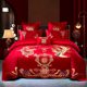 Wedding four-piece set wedding wedding room wedding quilt sheet dragon and phoenix embroidered quilt cover wedding big red bedding