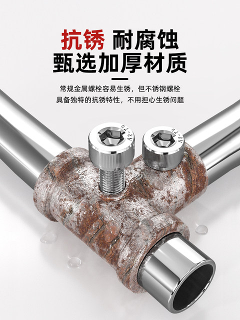 American-made British 304 stainless steel hexagonal screw cylindrical head fine tooth thick tooth bolt cup head screw UNC/UNF
