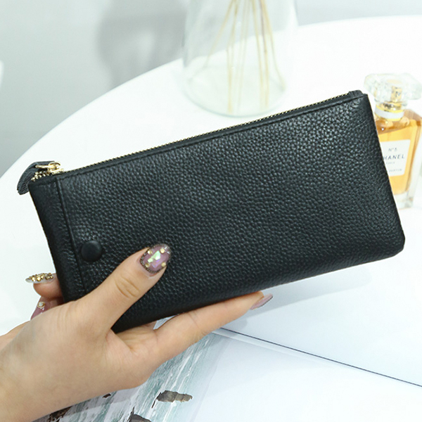 Genuine leather long wallet mobile phone coin purse first layer cowhide mobile phone bag soft leather clutch bag multifunctional handbag wallet