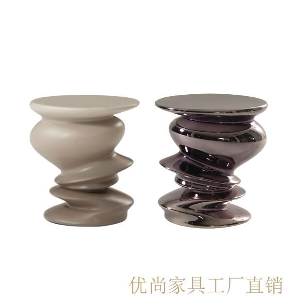 Designer glass fiber spiral tea table Tang old duck styled tea table edge a few corners a few profiled personality sofa sides a few