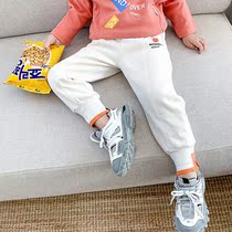 Children 100 hitch casual pants autumn clothing male and female children long pants baby Han version cartoon smiling face bungling pants outside wearing pants boomer