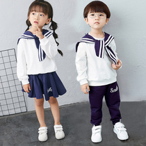 Baby National Day Performance Costume Kindergarten School Uniform Sea Army Breeze Small Class Costume Children Banfu Sports Performance Suit