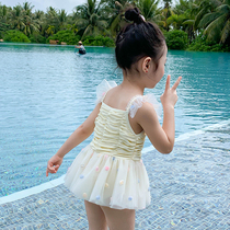 Children Swimsuit Girl Little Princess Veil Dress Korea Ins Conjoined Swimsuit Little Girl Spa Baby Swimsuit