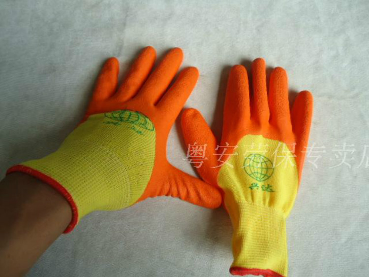 Yellow Cotton Yarn Gluing Gloves Yellow Glue Anti-Slip Gloves Homework Gloves Lao Protection Gloves Protection Gloves Batch Hair