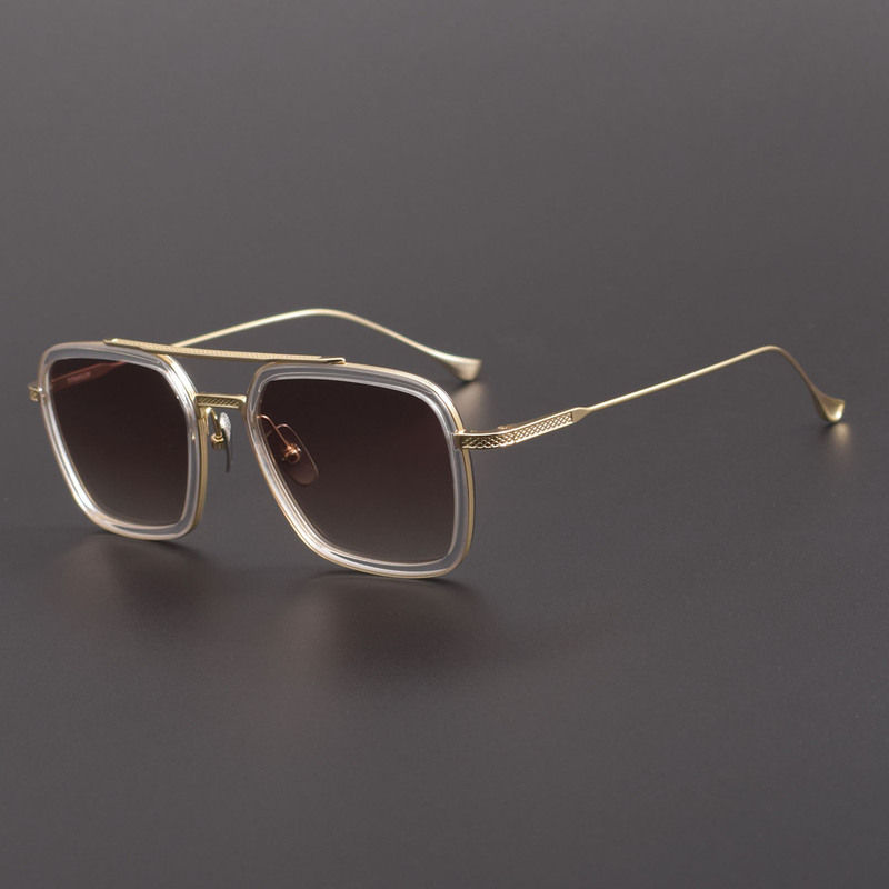 Dita Flight 006 Iron Man 7406 Double-Beam Square Sunglasses Pure Titanium Prescription Eyeglass Frame