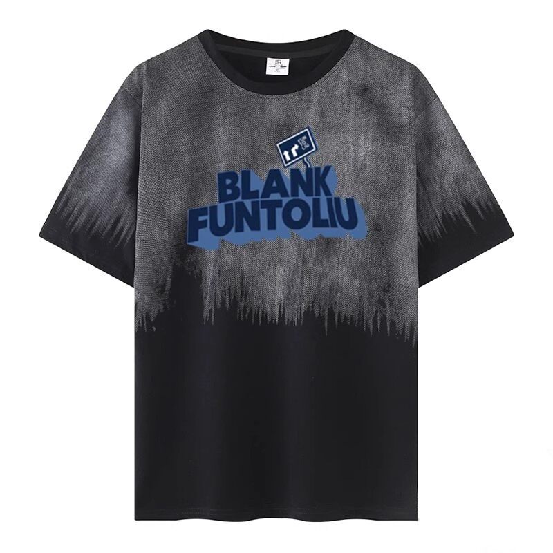 特大码300斤做旧夏季渐变色短袖T恤纯棉男款潮牌时尚美式复古体恤