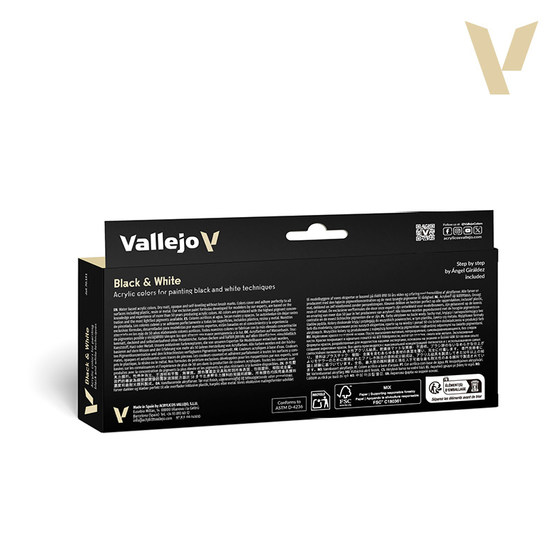 3g Model Av Environmentally Friendly Water-Based Paint Hand-Painted Series Av70151 Black and White Armor Color Set 8*17ml