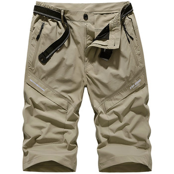 Battlefield suluo ຜູ້ຊາຍກາງແຈ້ງໄວແຫ້ງໄວ cropped pants summer ice silk stretch pants mountaineering pants multi-pocket sports pants