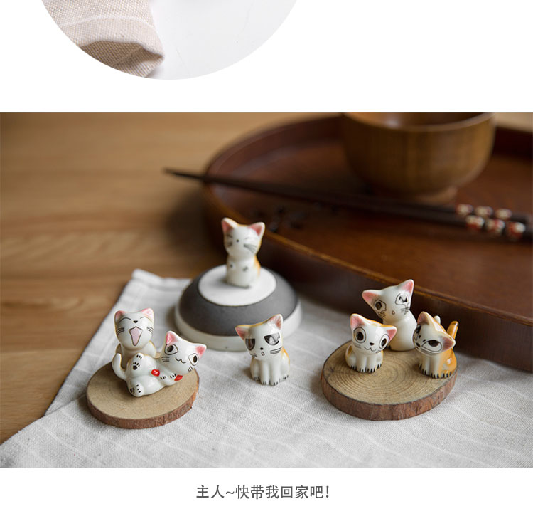 Sáng tạo theo phong cách Nhật Bản gốm siêu đáng yêu mèo con đũa đũa đũa giữ nhà hàng Đồ trang trí nhà bếp đặt bộ đồ ăn trang trí bộ chén dĩa cao cấp