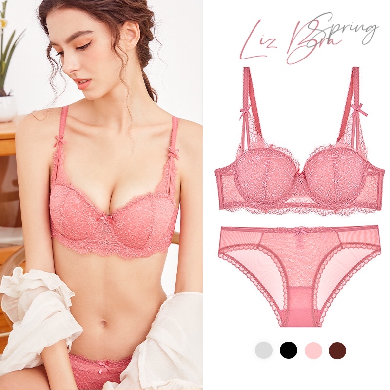 Sexy lace deep V underwear female thin thin steel ring small bras gathered on anti-offset vertical bra