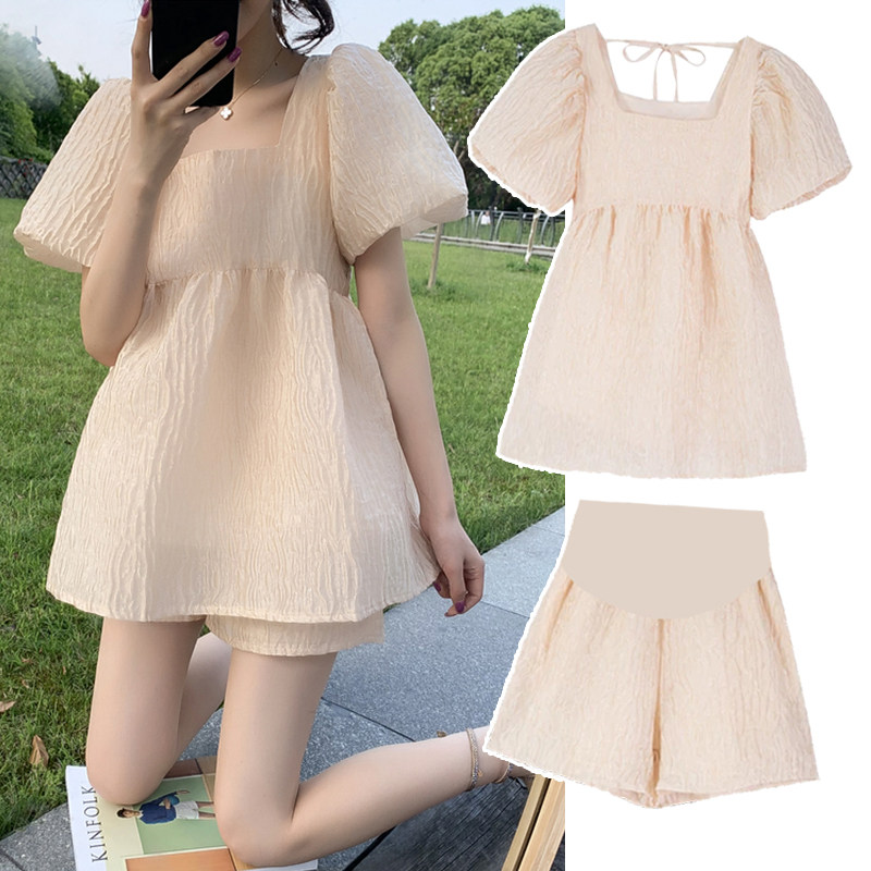 Pregnancy Woman Dress Spring Summer Suit Out of Jacket Fashion style 2021 New online Red Ocean Pregnant Woman Summer Dress Ocean Dress