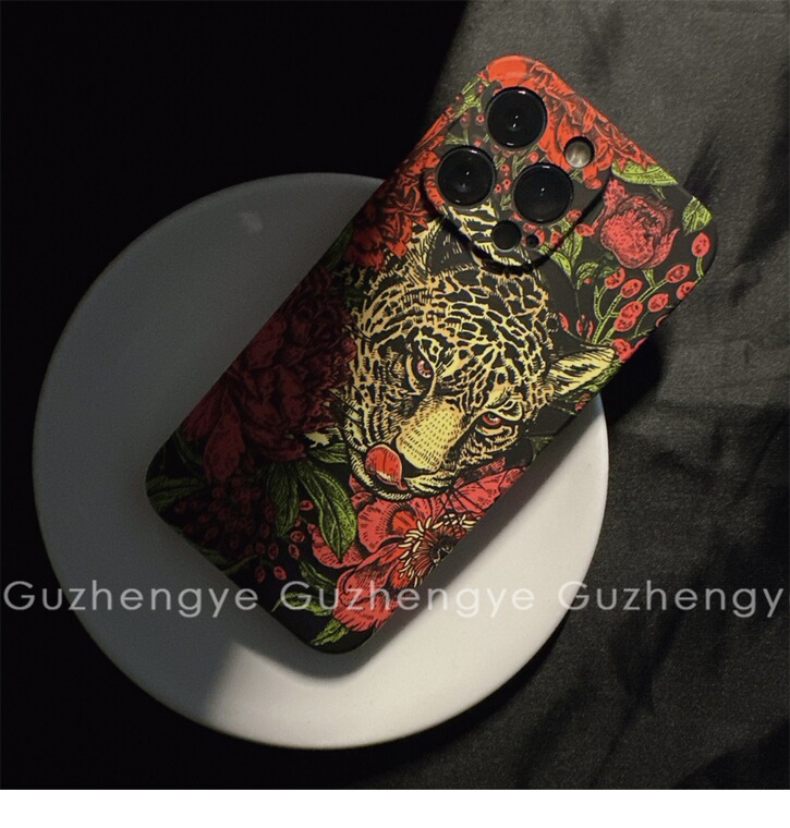 Luminous Embossed Leopard Print Pattern 12 15, 14, 13 iPhone Case